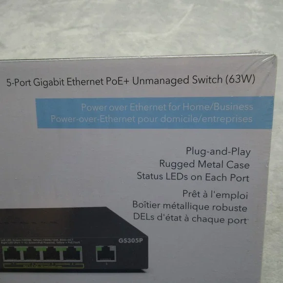 Samsung NETGEAR 5-Port Gigabit Ethernet PoE+ Unmanaged‎ Switch 63W Sealed NWB - Picture 4 of 13
